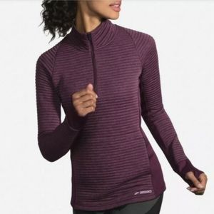 Brooks Fly By 1/2 Zip Running Top Jacket - Iris Purple